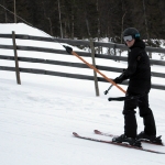 Jag i Trädgränsliften. Foto: Martin.