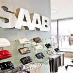 Saab-vägg på Bilcenter