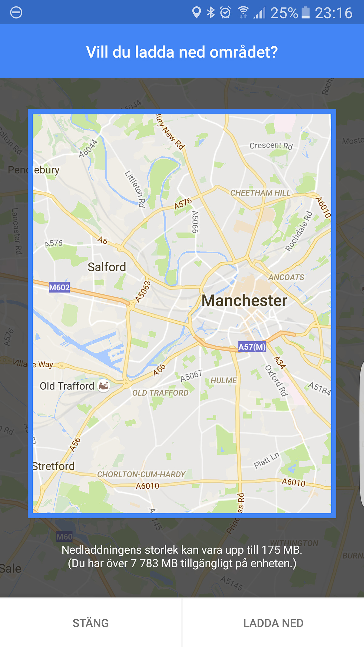 Ladda hem offlinekartor