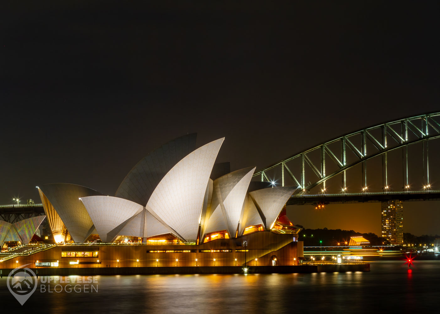 Operahuset i Sydney på kvällen