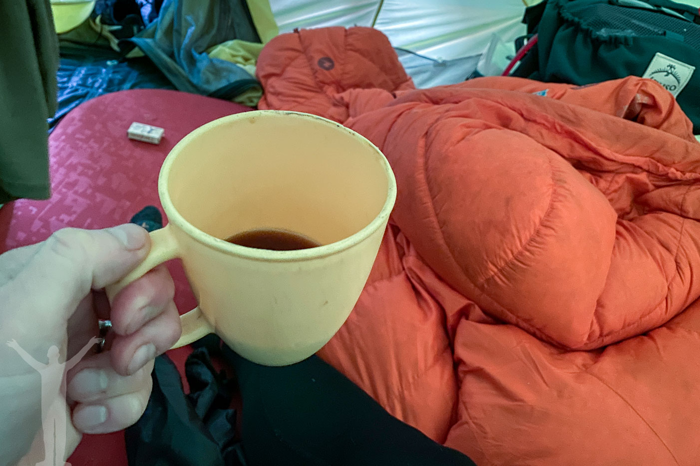 Morgonkaffe i tältet