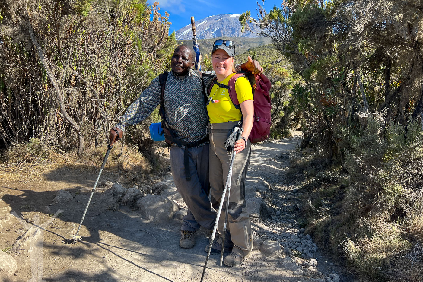 Arusha och Maria längs Mweka Trail