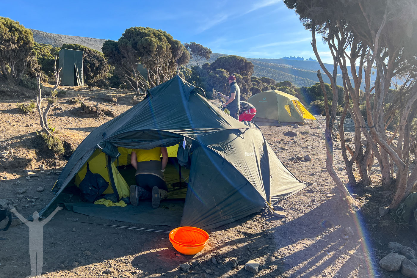 Morgon på Millenium Camp