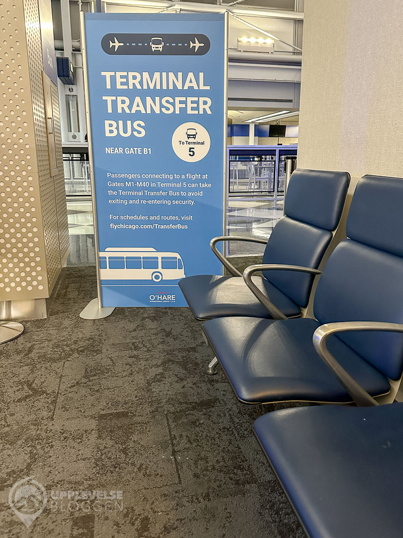 Väntplats för Terminal Transfer Bus på Chicago O'Hare