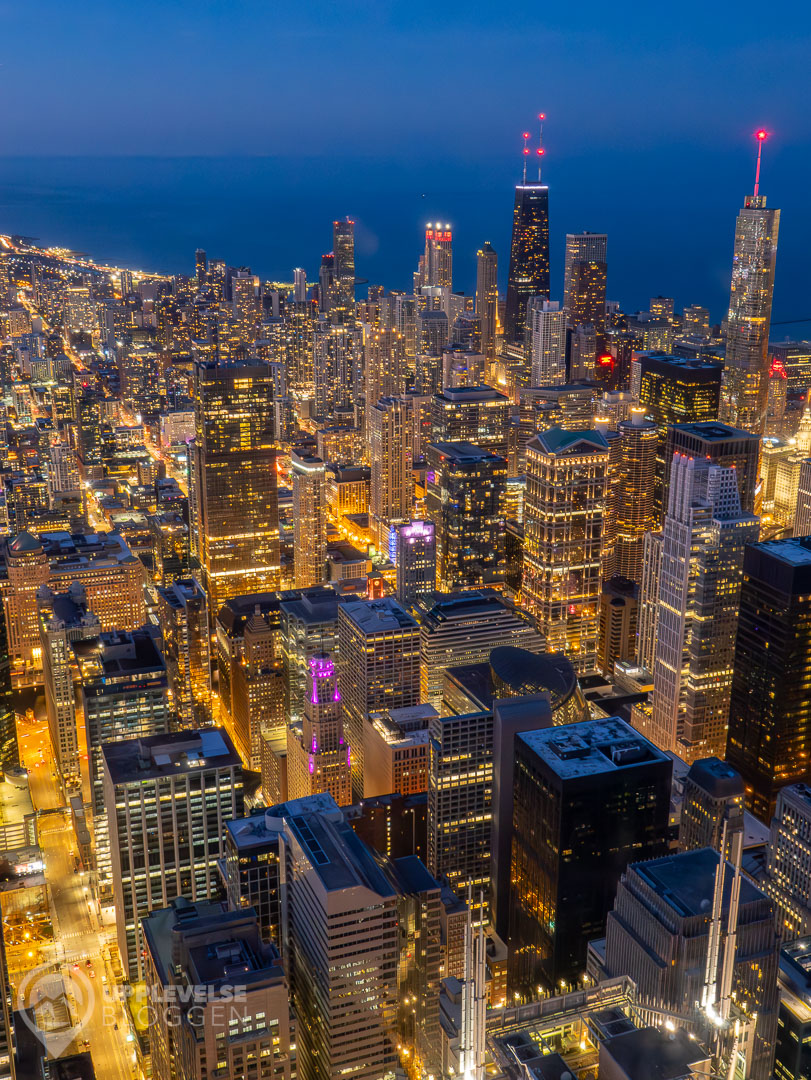 Chicago i skymningen