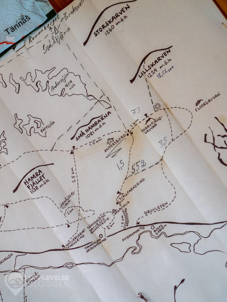 Karta över vandringsleder kring Andersborg