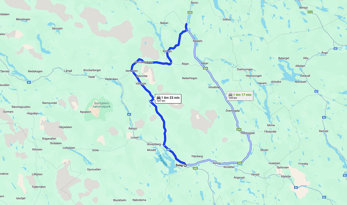 Alternativ väg mellan Sveg och Åsarna