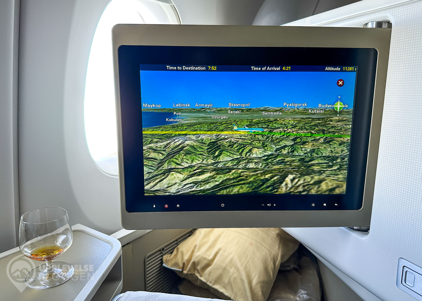 Skärmen i Vietnam Airlines Business Class