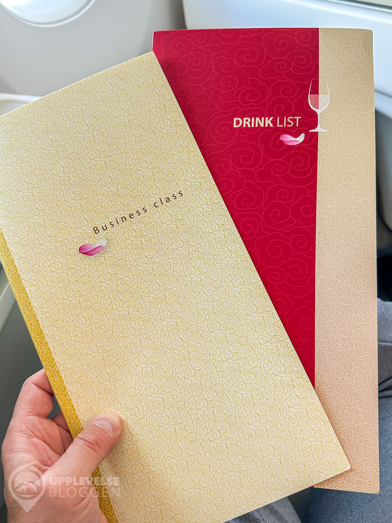 Menyn hos Vietnam Airlines Business Class