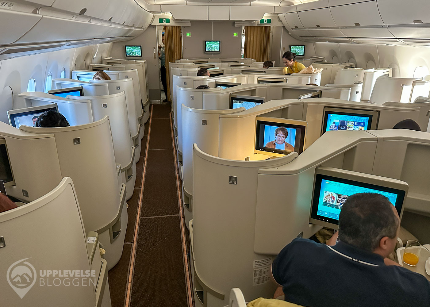 Fiskbenskonfiguration i Vietnam Airlines business class