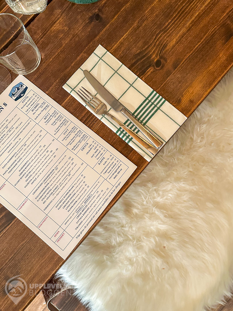 Middag och menyn på Berggatan 8 i Funäsdalen