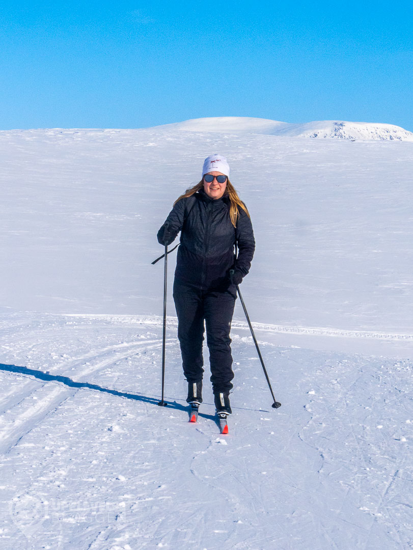 Maria skidar på solskensturen
