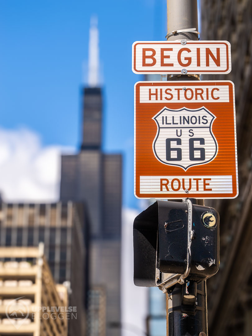 Starten av Route 66 i Chicago