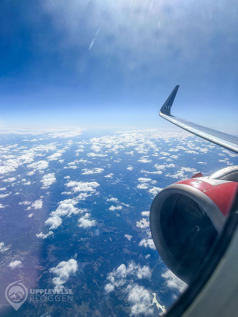 Utsikten från säte 1F på SAS A320neo