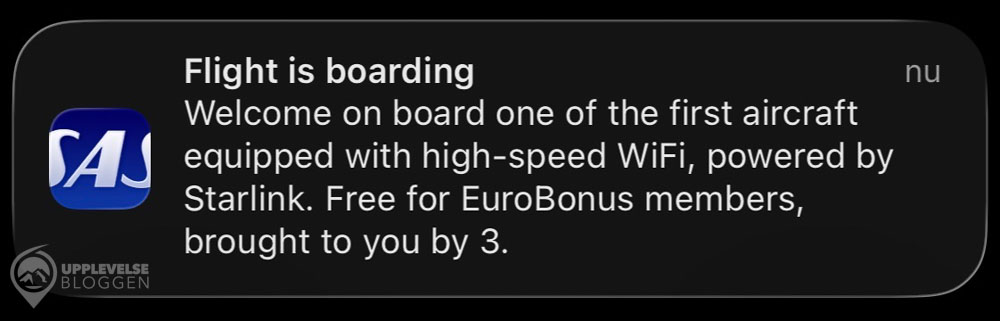 Boarding och SAS Starlink