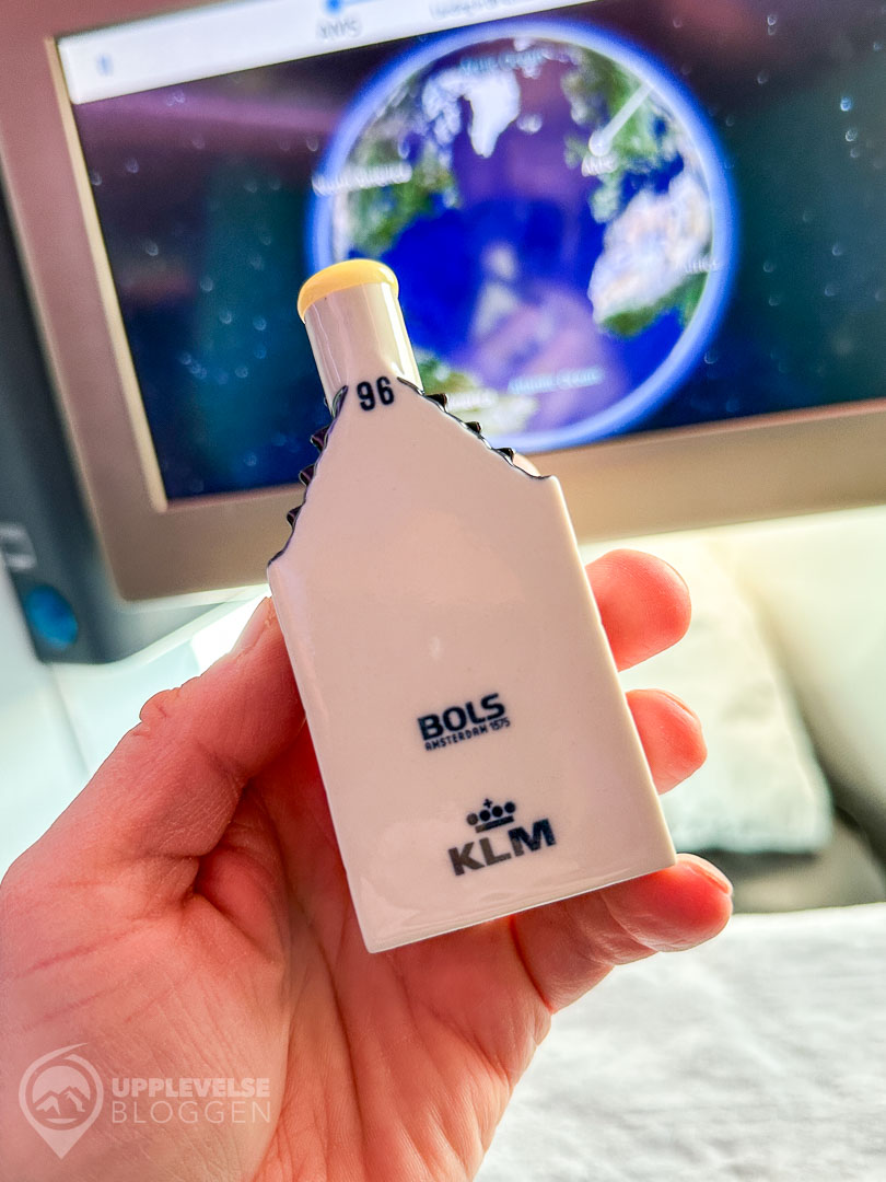 Delft Blue-husen i KLM Business Class