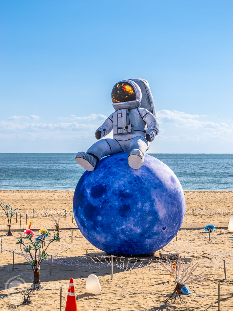 Utställning på Haeundae Beach i Busan
