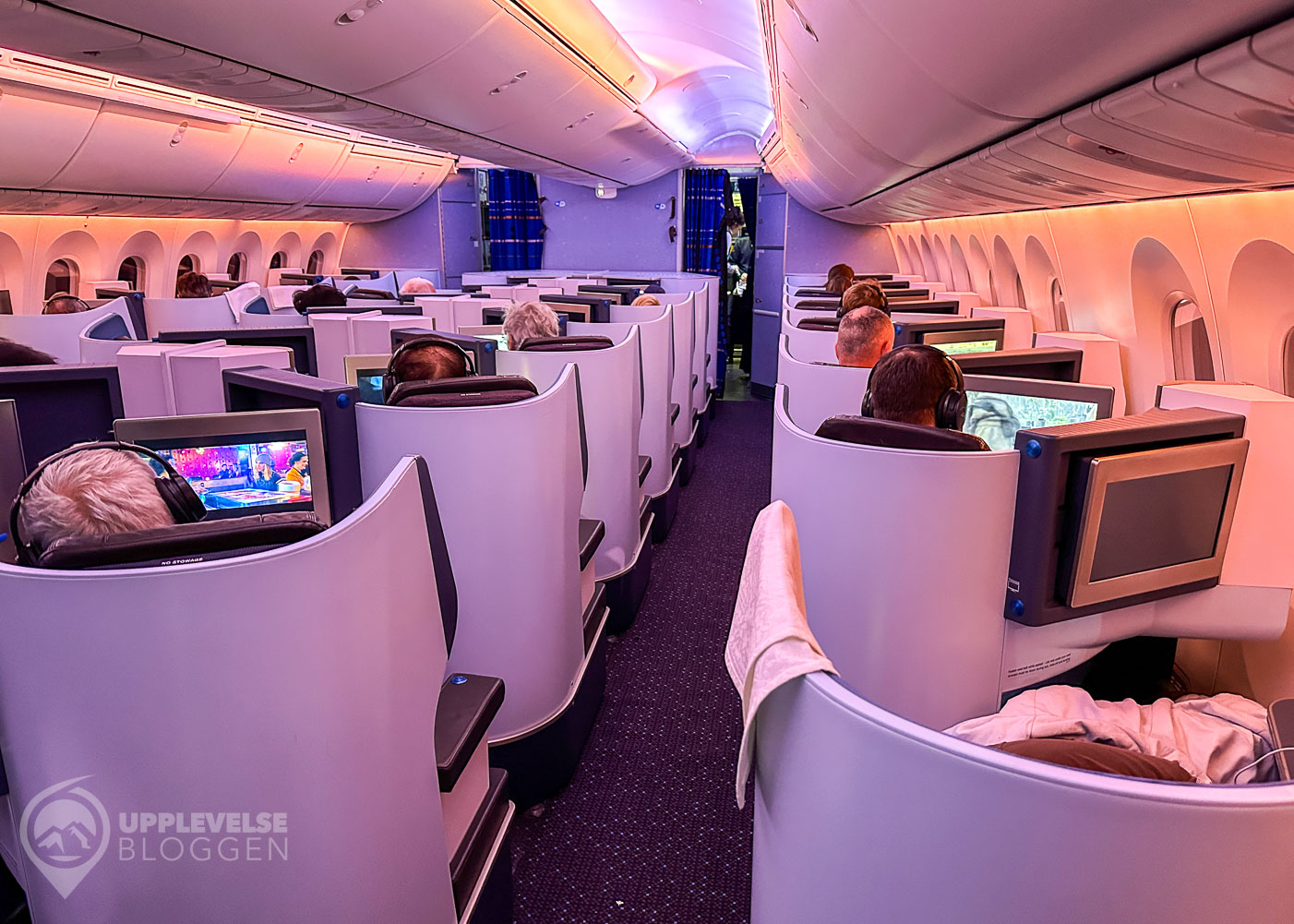 Business Class-kabinen på KLM Dreamliner 787-9