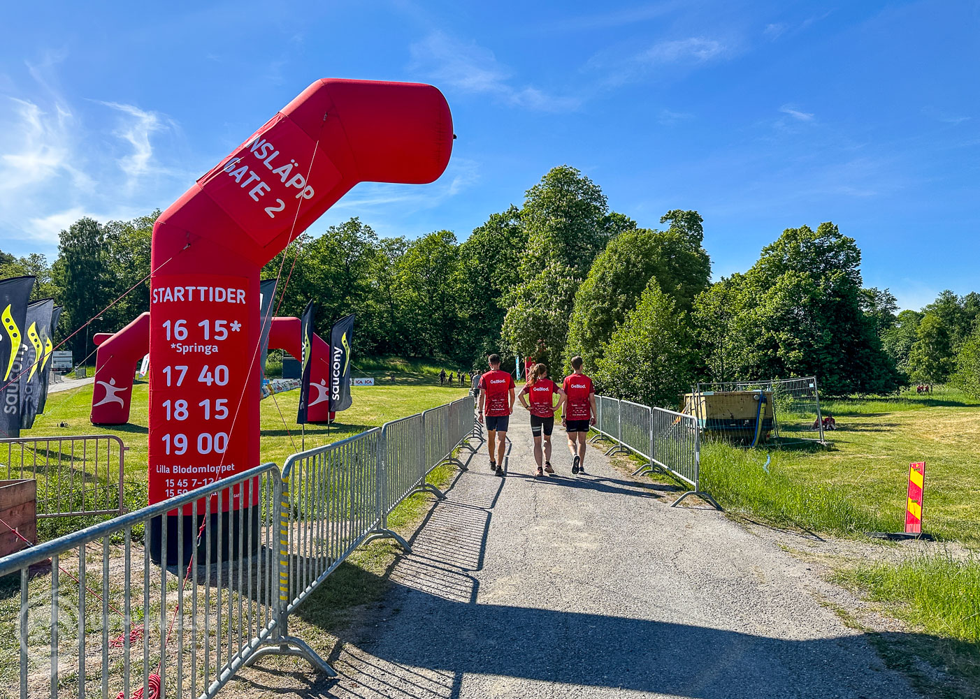 Startbågen för Blodomloppet på Djurgården i Stockholm